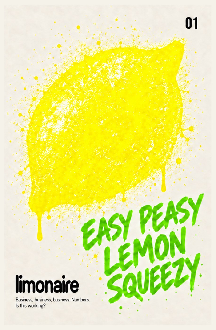 Copertina originale limonaire 01: Easy Peasy Lemon Squeezy, limone giallo e lettering verde